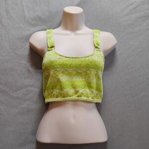 Aerie Sports Bra Medium Lime Green Ribbed Strappy Stretch NWT Activewear Gym